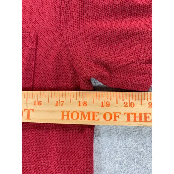 Mack Weldon Aeroknit Short Sleeve Polo Shirt (Men's Medium) Blood Red - Picture 6 of 9